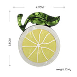 Orange Lemon Green Leaves Brooches Pins Women Kids Fruit Style Brooch