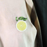 Orange Lemon Green Leaves Brooches Pins Women Kids Fruit Style Brooch