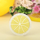 Orange Lemon Green Leaves Brooches Pins Women Kids Fruit Style Brooch