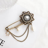 Camellia Fabric Brooch Pearl Coat Sweater Corsage Female Accessory