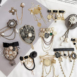 Camellia Fabric Brooch Pearl Coat Sweater Corsage Female Accessory