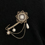Camellia Fabric Brooch Pearl Coat Sweater Corsage Female Accessory