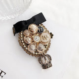 Camellia Fabric Brooch Pearl Coat Sweater Corsage Female Accessory