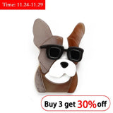 Cartoon Dog Sunglasses Acrylic Brooch Enamel Animal Pin for Coat
