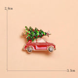 Enamel Car Christmas Tree Brooch Pins Women Jewelry Gift