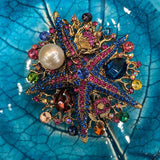Spring Summer Starfish Pearl Brooch Hat Pin for Women