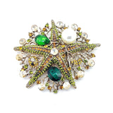 Spring Summer Starfish Pearl Brooch Hat Pin for Women