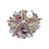 Spring Summer Starfish Pearl Brooch Hat Pin for Women