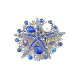 Spring Summer Starfish Pearl Brooch Hat Pin for Women