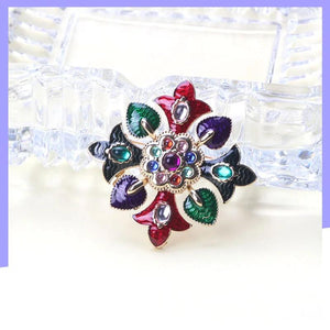 Vintage Court Baroque Rhinestone Cross Brooch Metal Large Brooch Women's Pin
