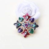 Vintage Court Baroque Rhinestone Cross Brooch Metal Large Brooch Women's Pin