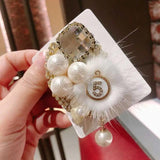 Mink Hair Beads Brooches Round Pin Tassel Lapel Pin