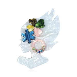 Vivid Lady Acrylic Brooches for Women