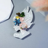 Vivid Lady Acrylic Brooches for Women