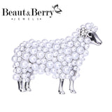 Wuli&baby 2-color Pearl Sheep Brooches For Women Unisex Lovely Animal