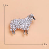 Wuli&baby 2-color Pearl Sheep Brooches For Women Unisex Lovely Animal