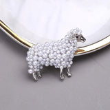 Wuli&baby 2-color Pearl Sheep Brooches For Women Unisex Lovely Animal