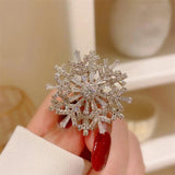 Rotatable Spinner Snowflake Brooch for Women Wedding Christmas