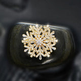 Rotatable Spinner Snowflake Brooch for Women Wedding Christmas