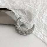 Moon Pattern Crystal Lapel Pin Rhinestone Brooch