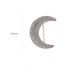 Moon Pattern Crystal Lapel Pin Rhinestone Brooch