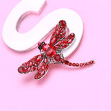 Big Crystal Dragonfly Brooch 5-Color Alloy Insects Pin
