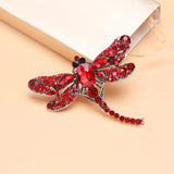 Big Crystal Dragonfly Brooch 5-Color Alloy Insects Pin