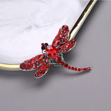 Big Crystal Dragonfly Brooch 5-Color Alloy Insects Pin
