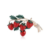 Enamel Strawberry Brooch for Women Girls Wedding Party DIY Statement