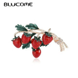 Enamel Strawberry Brooch for Women Girls Wedding Party DIY Statement
