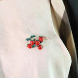 Enamel Strawberry Brooch for Women Girls Wedding Party DIY Statement