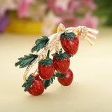 Enamel Strawberry Brooch for Women Girls Wedding Party DIY Statement