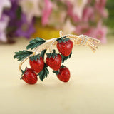 Enamel Strawberry Brooch for Women Girls Wedding Party DIY Statement
