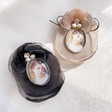 Vintage Crystal Chain Tassel Brooch Pin for Women