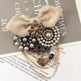 Vintage Crystal Chain Tassel Brooch Pin for Women
