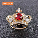 Red Crown Brooches Full Rhinestones Zircons Wedding Corsage Pins Jewelry