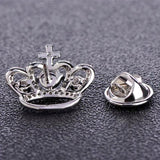 Red Crown Brooches Full Rhinestones Zircons Wedding Corsage Pins Jewelry