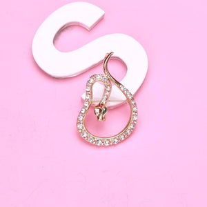 Rhinestone Snake Brooches Unisex Attacking Animal Pin