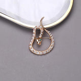 Rhinestone Snake Brooches Unisex Attacking Animal Pin