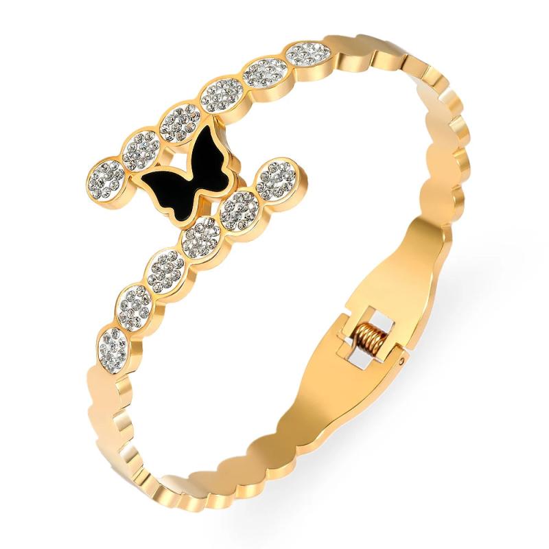 3 Colors Butterfly Cuff Bracelet Stainless Steel Women Accessories