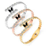 3 Colors Butterfly Cuff Bracelet Stainless Steel Women Accessories