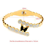 3 Colors Butterfly Cuff Bracelet Stainless Steel Women Accessories