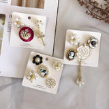 Camellia Flower Brooch Bow Knot Crown Pearl Rose Flower Clothing Accessory Set