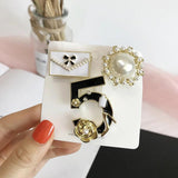 Camellia Flower Brooch Bow Knot Crown Pearl Rose Flower Clothing Accessory Set