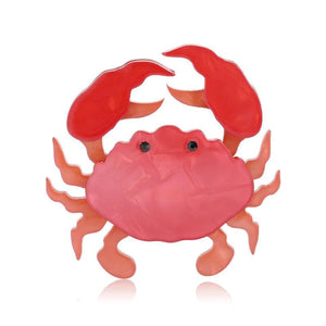 Acrylic Eye Red Crab Brooches For Women Kids Christmas Party Brooch Pins
