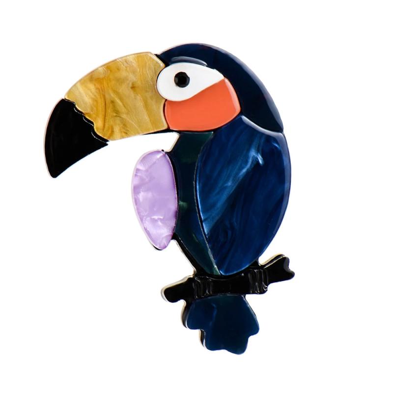 Arrival Cartoon Parrot Brooch for Women Children Dress Hat Hijab Pin