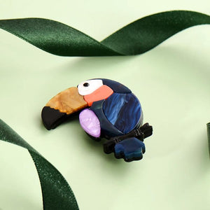 Arrival Cartoon Parrot Brooch for Women Children Dress Hat Hijab Pin