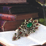 Neovisson Vintage Crystal Flower Brooch Pin Women Retro Crystal Jewelry Ethnic