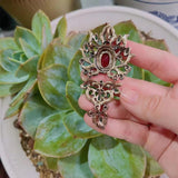 Neovisson Vintage Crystal Flower Brooch Pin Women Retro Crystal Jewelry Ethnic