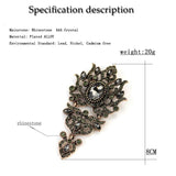 Neovisson Vintage Crystal Flower Brooch Pin Women Retro Crystal Jewelry Ethnic